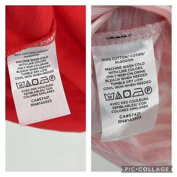Loft Bundle Of 2 Everyday V-Neck Tee Coral Pink Stripe Women Small Very Soft - Picture 8 of 8